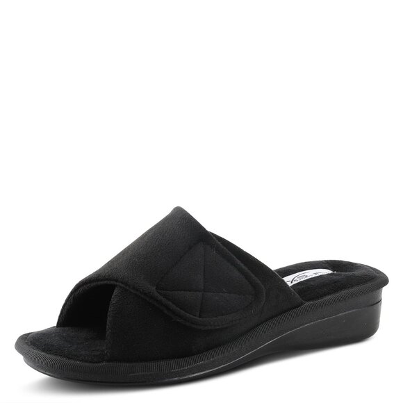 Flexus Sweetdreams Women's Hook and Loop Slippers, Black, US 7.5-8/EU 38 - Picture 1 of 1